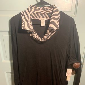 Black with zebra color and bottom sweater